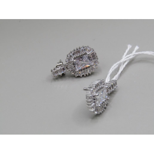 1672 - SILVER CZ EARRINGS