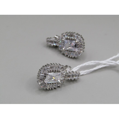 1672 - SILVER CZ EARRINGS