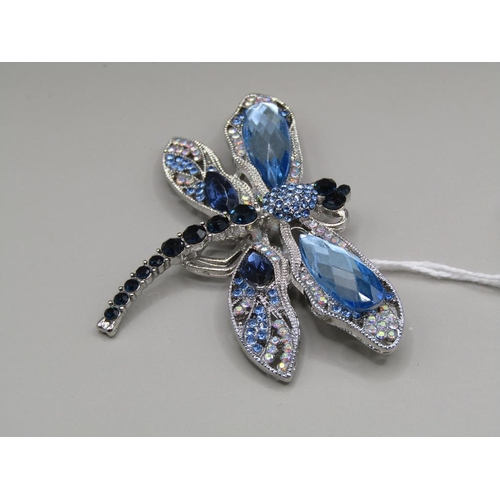 1684 - CRYSTAL DRAGONFLY BROOCH