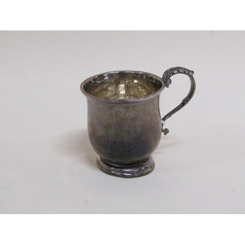 1694 - MID 20c SILVER CHRISTENING TANKARD BIRMINGHAM 1950 2.4ozt