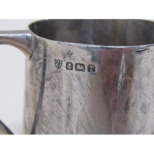 1698 - 20c SILVER CHRISTENING TANKARD INSCRIBED HUGH JB CHATTELEY AND SONS, BIRMINGHAM 1943 4.7ozt