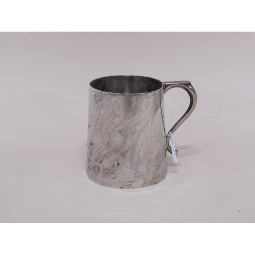 1698 - 20c SILVER CHRISTENING TANKARD INSCRIBED HUGH JB CHATTELEY AND SONS, BIRMINGHAM 1943 4.7ozt