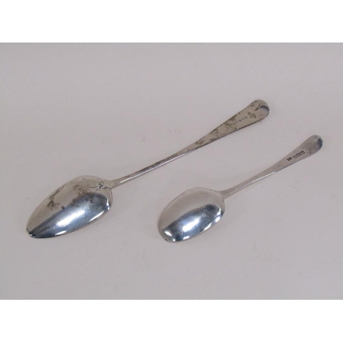 1708 - TWO GEORGIAN SILVER SPOONS COMBINED WEIGHT 5.2ozt