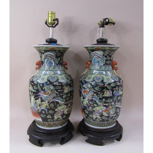 1941 - PAIR OF MODERN CHINESE PORCELAIN LAMPS, 60CM H