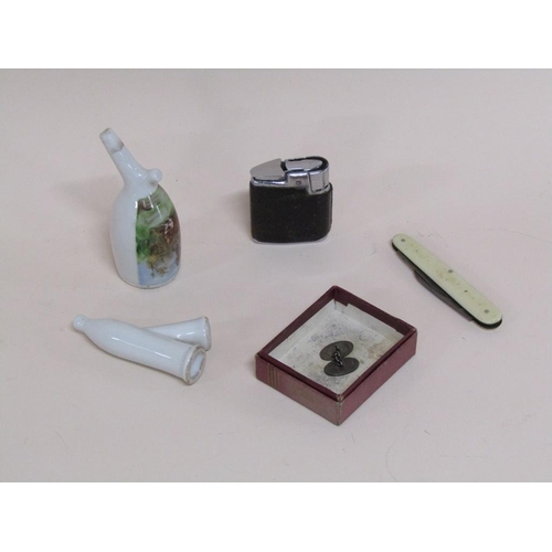 1717 - TWO PIPES, PENKNIFE, CUFFLINK, LIGHTER