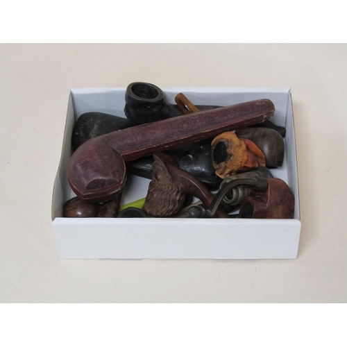 1731 - BOX OF MIXED PIPES - SOME SILVER MOUNTED