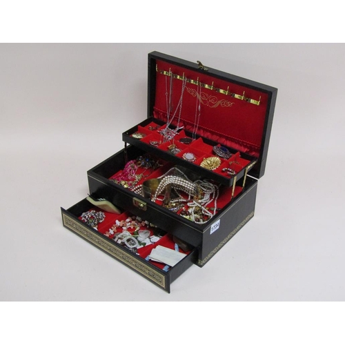 1734 - JEWELLERY BOX AND CONTENTS