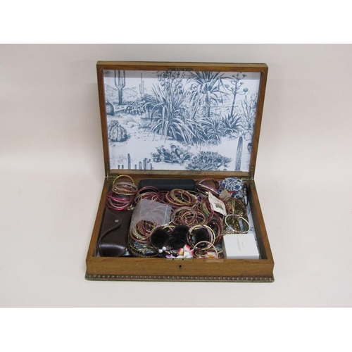 1749 - CUTLERY BOX CONTAINING MIXED COSTUME JEWELLERY