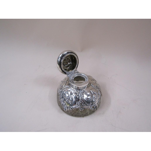 1774 - GLASS SILVER MOUNTED INKWELL