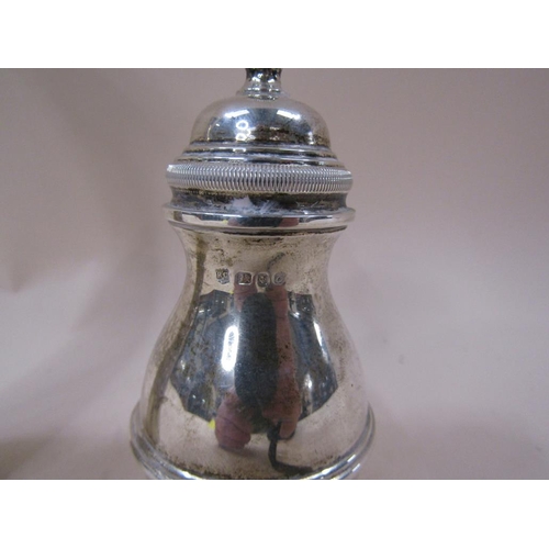 1801 - SILVED CASED PEPPER GRINDER, SILVER WEIGHTED VASE