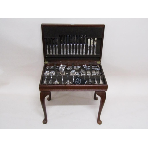 1845 - SILVER PLATED CANTEEN OF CUTLERY ON STAND