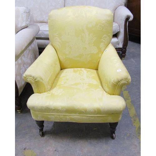 2003 - YELLOW UPHOLSTERED ARMCHAIR