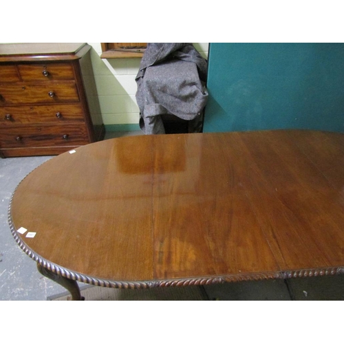 2007 - LATE 19/EARLY 20c MID GEORGIAN STYLE MAHOGANY EXTENDING DINING TABLE WITH GADROON CARVED EDGE ON BAL... 