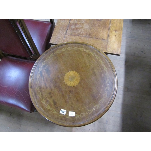 2027 - EDWARDIAN SHELL INLAID OCCASIONAL TABLE 54 x 72cms