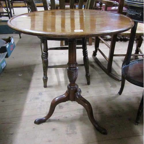 2034 - 19c MAHOGANY TILT TOP OCCASIONAL TABLE