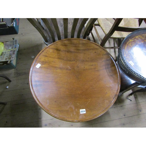 2034 - 19c MAHOGANY TILT TOP OCCASIONAL TABLE