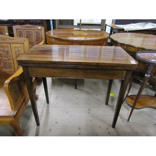 2044 - EARLY 19C ROSEWOOD FOLD OVER CARD TABLE, 90CM W, 78CM H