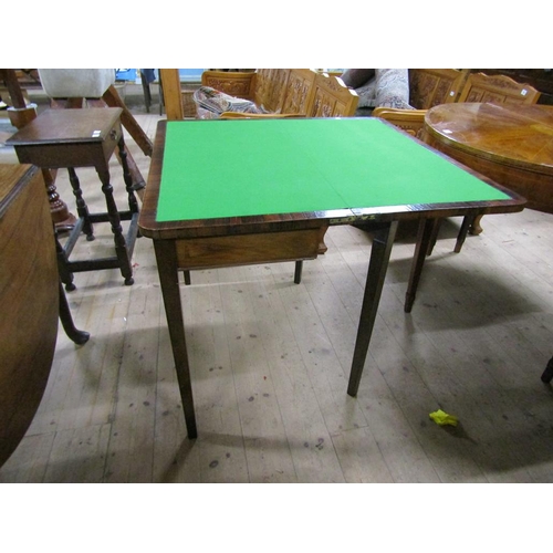 2044 - EARLY 19C ROSEWOOD FOLD OVER CARD TABLE, 90CM W, 78CM H