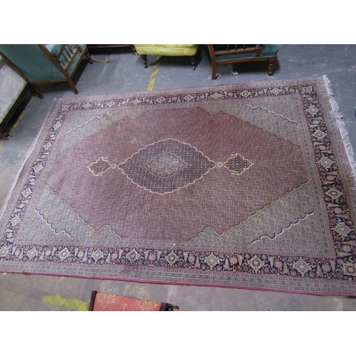 2046 - ORIENTAL RED, FAWN AND BLACK GROUND RUG, 201CM X 312CM