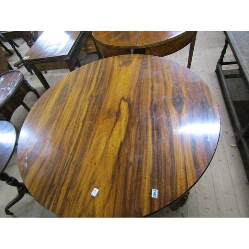 2048 - WILLIAM IV ROSEWOOD CIRCULAR PEDESTAL BREAKFAST TABLE ON PLATFORM WIHT BOLD SCROLLING FEET, 115CM W,... 