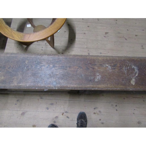 2053 - 19C OAK BENCH, 212CM L