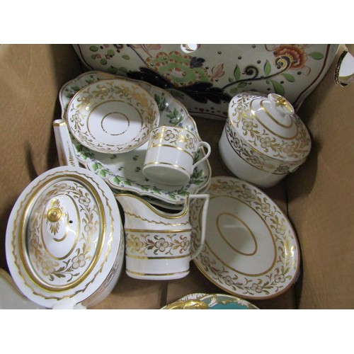 1942 - BOX OF 19C PORCELAIN TEA/TABLE WARES TO INCL DAVENPORT