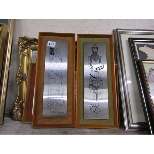 135 - GILT FRAMED PRINTS AND PLAQUES