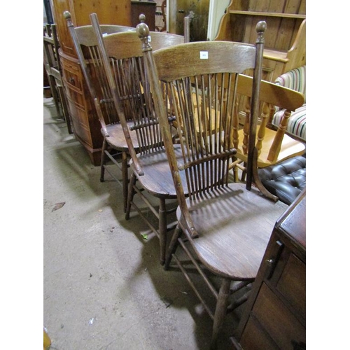 570 - THREE SPINDLE BACK CHAIRS