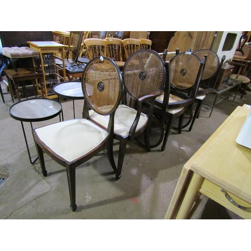 588 - SIX 19c CANE BACKED DINING CHAIRS