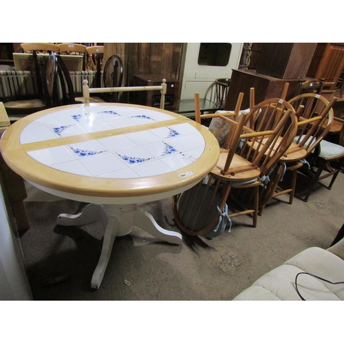 609 - TILE TOP TABLE AND FOUR CHAIRS