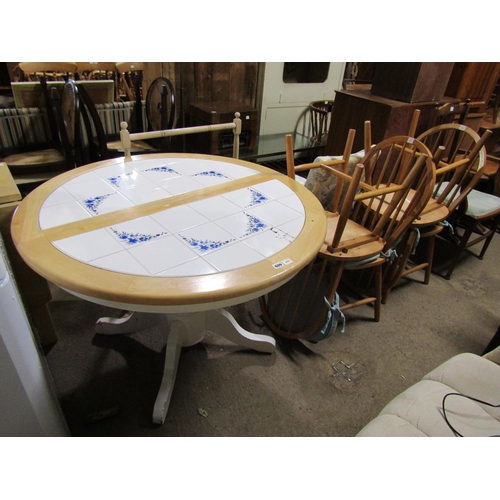 609 - TILE TOP TABLE AND FOUR CHAIRS