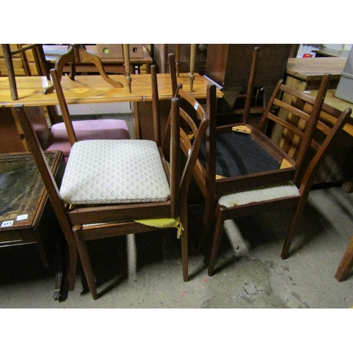 613 - FOUR TEAK DINING CHAIRS