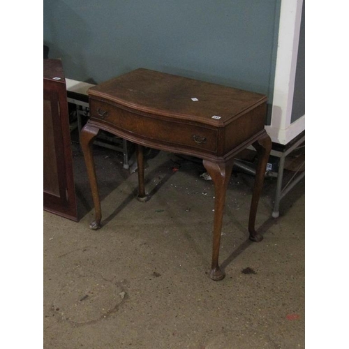 643 - SERPENTINE FRONTED WALNUT TABLE