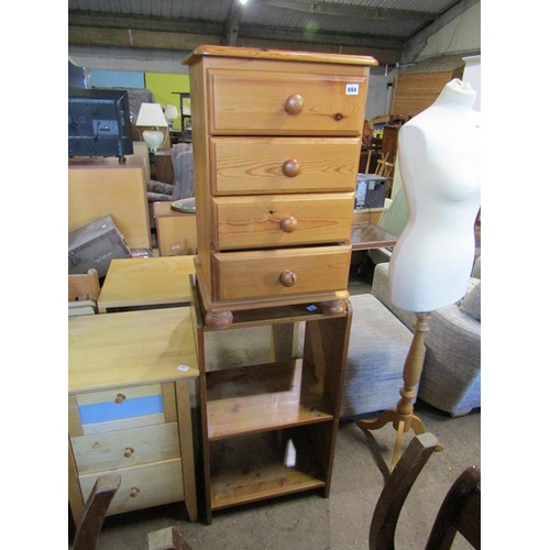 694 - PINE FOUR DRAWER CHEST AND A CUPBOARD