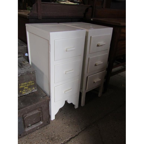 706 - TWO WHITE PEDESTAL CHESTS