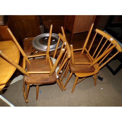 756 - ERCOL CHAIRS AND A DROP LEAF TABLE