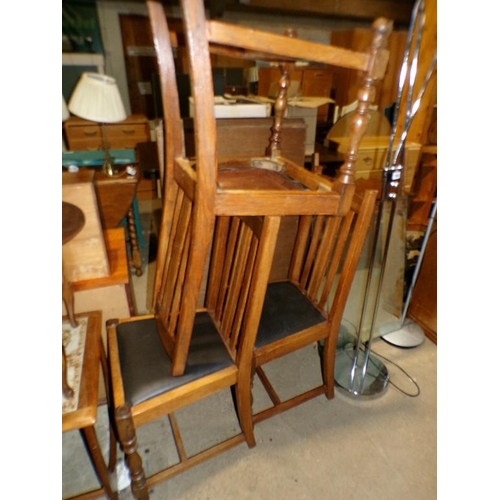 763 - THREE 1930s OAK DINING CHAIRS