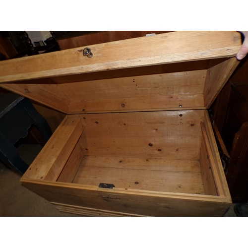 791 - VICTORIAN PINE DOME TOP TRUNK