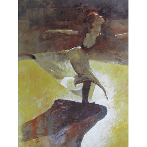 1117 - ROBERT HEINDEL - THE BALLET DANCER, COLOURED PRINT, 128/185, F/G, 80CM X 60CM