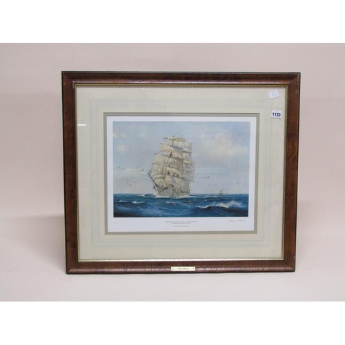 1125 - TERENCE STOREY - THE BARQUE LAWHILL RETURNING FROM CALCUTTA, COLOURED PRINT, F/G, 36CM X 45CM