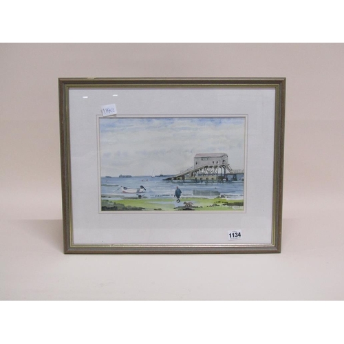 1134 - DIANA TANICLIFF - LIFEBOAT STATION, BEMBRIDGE, ISLE OF WIGHT, SIGNED IN MONO 1998, WATERCOLOUR, F/G,... 