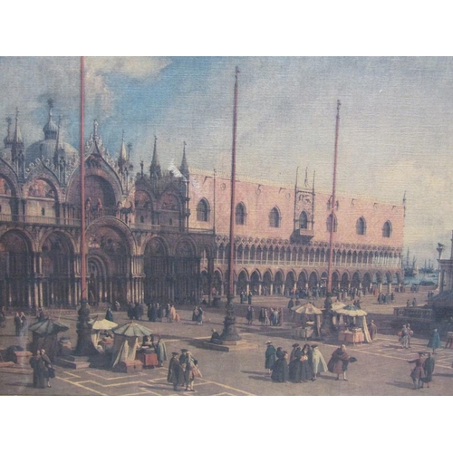 1138 - AFTER CANALETTO - ST MARKS SQUARE, OLEOGRAPH, FRAMED, 45CM X 60CM