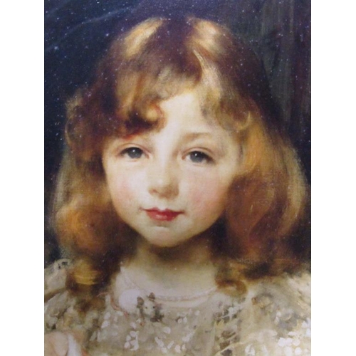 1153 - F/G COLOURED PRINT - PORTRAIT OF A YOUNG LADY, 75CM X 45CM