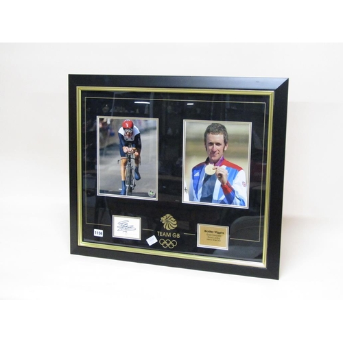 1156 - BRADLEY WIGGINS COMMEMORATIVE GOLD MEDALLIST ROAD CYCLING PLAQUE, 49CM X 59CM