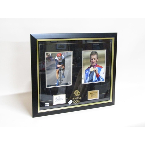 1156 - BRADLEY WIGGINS COMMEMORATIVE GOLD MEDALLIST ROAD CYCLING PLAQUE, 49CM X 59CM