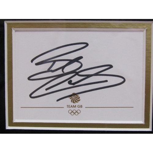 1156 - BRADLEY WIGGINS COMMEMORATIVE GOLD MEDALLIST ROAD CYCLING PLAQUE, 49CM X 59CM