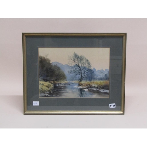 1161 - D ROTHWELL BAILEY 1980 - RIVERSCAPE IN WOODLAND SETTING, SIGNED WATERCOLOUR, F/G, 26CM X 36CM