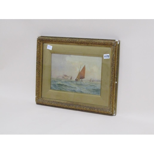 1172 - S M BROWN - STEAM AND SAIL, SIGNED WATERCOLOUR, F/G, 19CM X 29CM