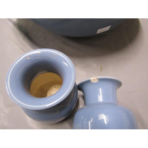 4 - CERAMIC ALBION BLUE GLAZED CERAMIC WASH SET