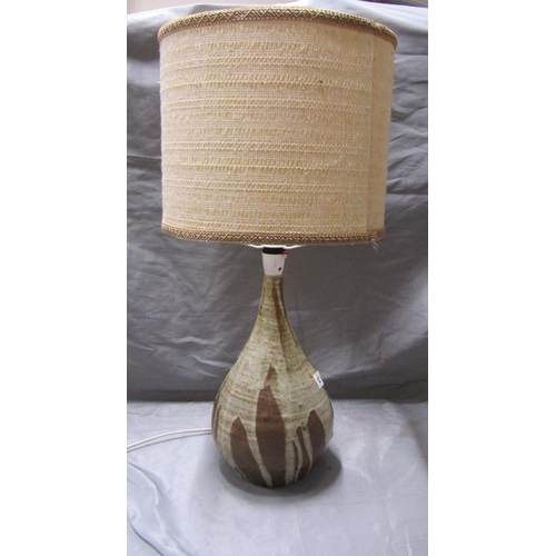 12 - STUDIO POTTERY LAMP AND SHADE